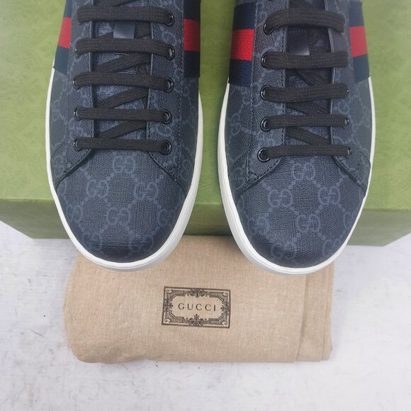 Gucci BLACK GG SUPREME Ace GG Supreme Low Top Sneaker - Picture 10 of 12